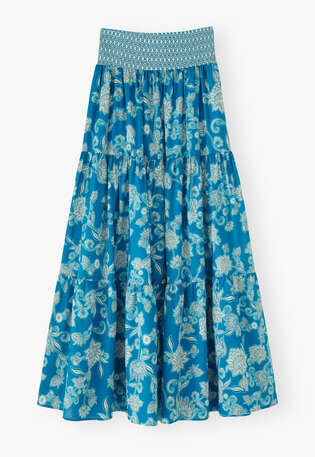 Printed maxi-skirt, Electric blue, webstill