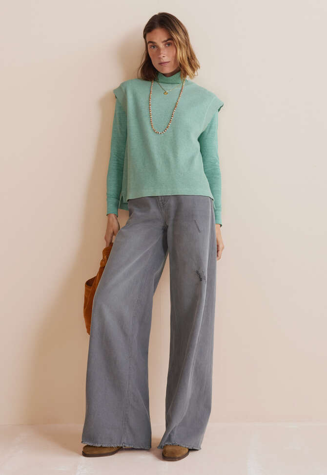 Sleeveless sweatshirt, Soft aqua, completeTheLook
