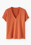 V-neck T-shirt, Tangerine, webstill