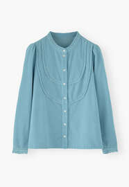 Lace cord blouse, Sky blue, webstill