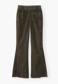 Plait-detail cord trousers, Khaki charcoal, webstill