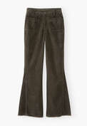 Plait-detail cord trousers, Khaki charcoal, webstill