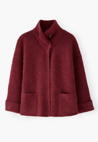 Knitted jacket, Strong ruby, webstill