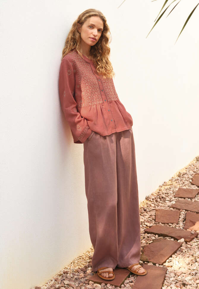 Embroidered blouse, Chilli orange, completeTheLook