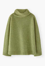 High-neck sweater, Pine green, webstill