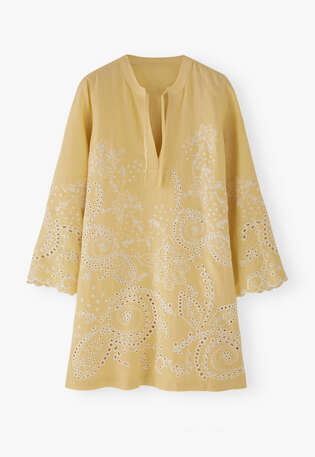 Cutwork dress, Soft lemon, webstill