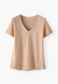 V-neck T-shirt, Dusty rose, webstill