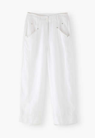 Cropped trousers, White, webstill