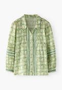 Printed blouse, Pistachio green, webstill