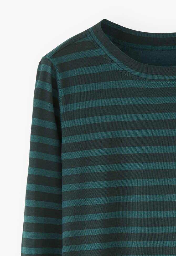 Printed striped top, Deep teal, completeTheLook