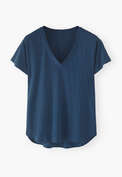 V-neck top, French navy, webstill