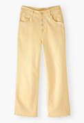 Straight-leg let-down hem jeans, Warm lemon, webstill