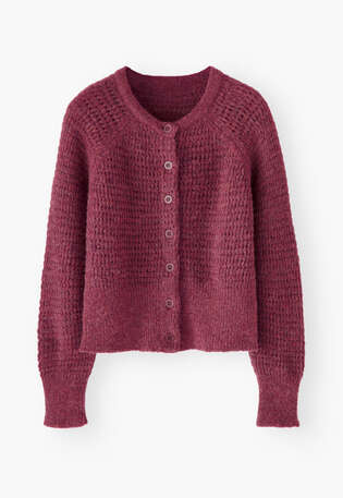 Button-through cardigan, Magenta, webstill