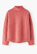 Cable-knit sweater, Candy pink, webstill