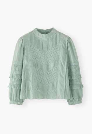 Detailed blouse, Seafoam, webstill