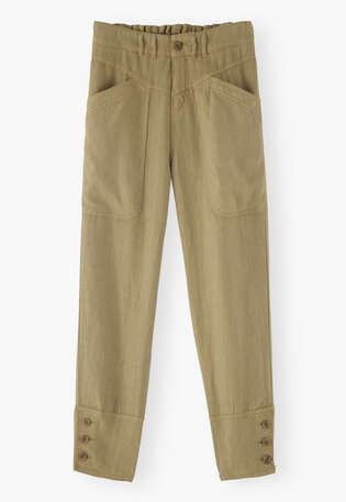Cropped trousers, Soft olive, webstill