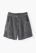 High-waisted shorts, Slate, webstill