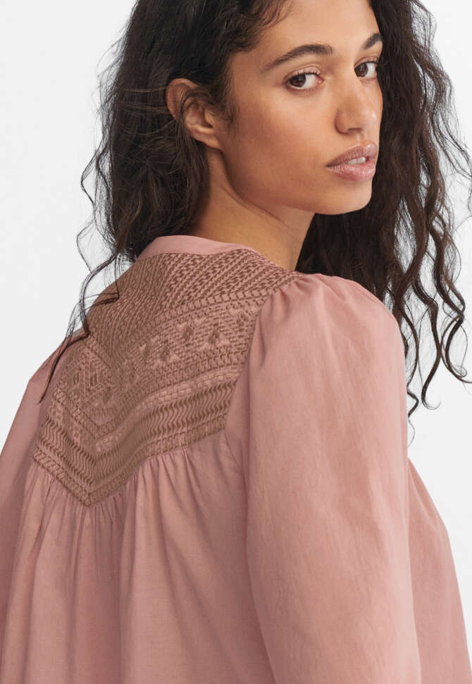 Embroidered blouse, Rose pink, completeTheLook