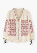 Embroidered blouse, Ecru, webstill