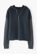 Knitted hoodie, Dark ocean, webstill