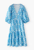 Printed dress, Bright cerulean, webstill
