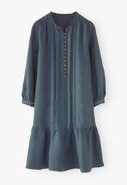 Pintucked dress, Dark petrol, webstill