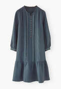 Pintucked dress, Dark petrol, webstill