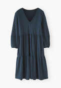 Tiered jersey dress, Petrol, webstill