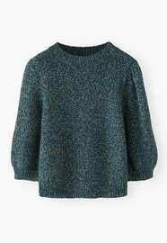 Flecked sweater, Dark teal, webstill