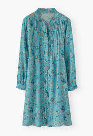 Printed shirtdress, Aqua, webstill