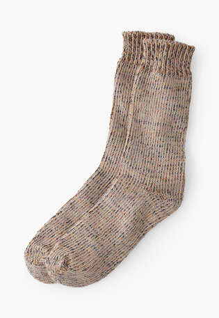 Fleck socks, Coral taupe, webstill