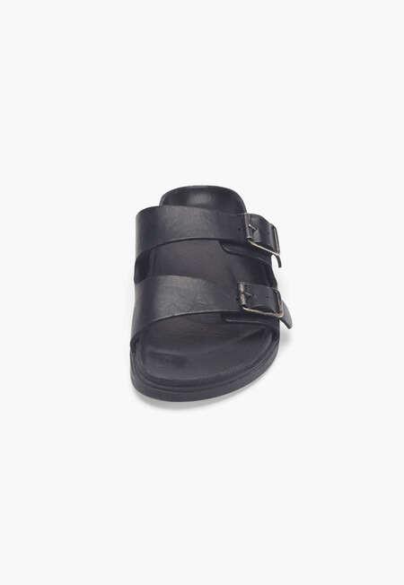 Buckle sandals, Blue black, completeTheLook