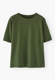 Striped T-shirt, Forest green, webstill