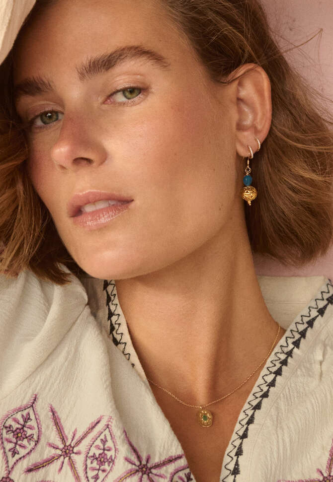 Filigree earrings, Aqua gold, completeTheLook