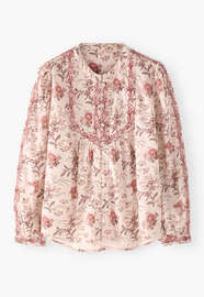 Embroidered printed blouse, Blush rose, webstill
