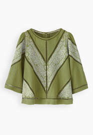 Embroidered top, Leaf green, webstill
