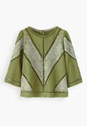 Embroidered top, Leaf green, webstill