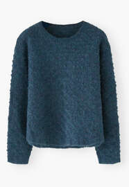Tuck-stitch sweater, Petrol peacock, webstill