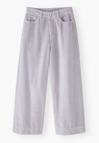 Wide-leg cord trousers, Soft lavender, webstill