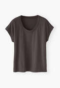 Rib T-shirt, Charcoal, webstill