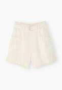High-waisted shorts, Ecru, webstill