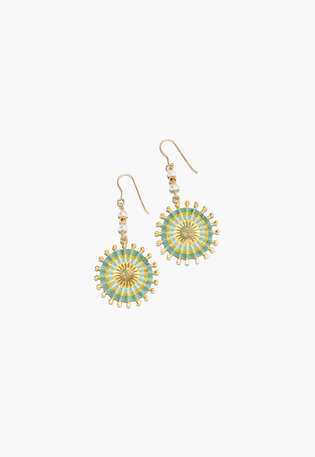 Sunburst earrings, Jade, webstill