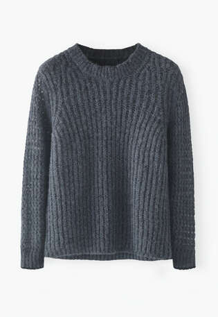 Mesh-sleeve sweater, Soft ink, webstill