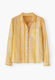 Embroidered striped shirt, Sunshine yellow, webstill
