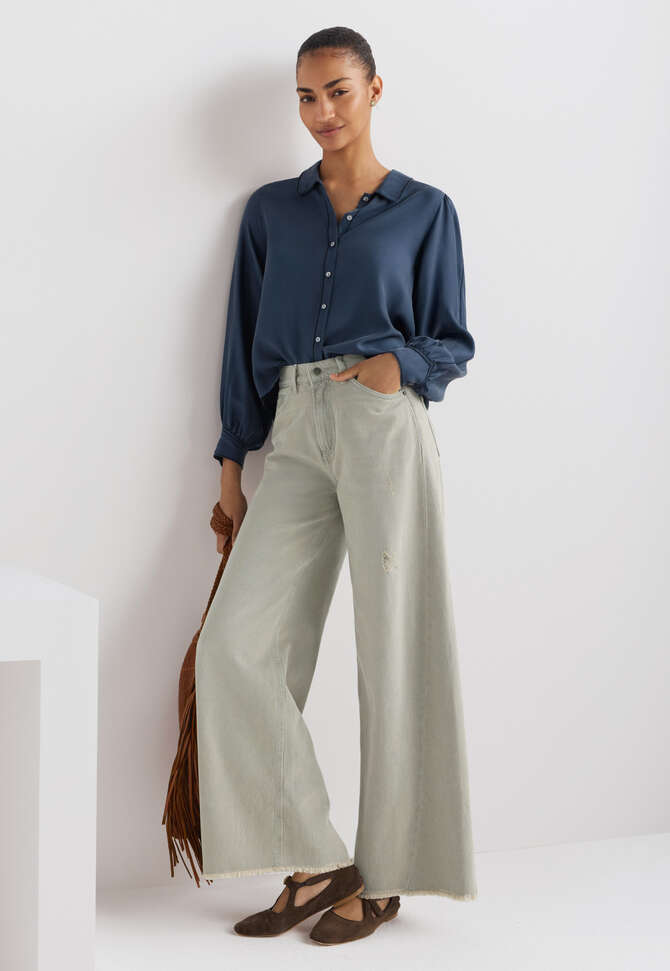 Mid-rise wide-leg jeans, Pale grey, completeTheLook
