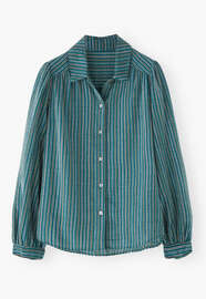 Striped blouse, Teal, webstill