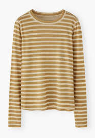 Printed striped top, Ivory gold, webstill