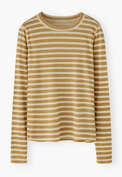 Printed striped top, Ivory gold, webstill