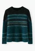 Fair Isle sweater, Deep teal, webstill