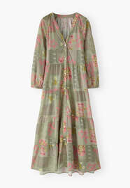Printed tiered dress, Sage pink, webstill